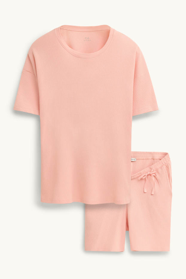 Femei - Pijama scurtă pentru alăptare - portocaliu