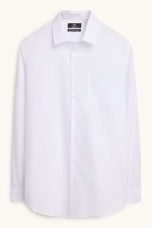 Uomo - Camicia business - regular fit - colletto all’italiana - facile da stirare - bianco
