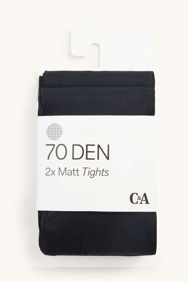 Damen - Multipack 2er - Feinstrumpfhose - 70 DEN - schwarz