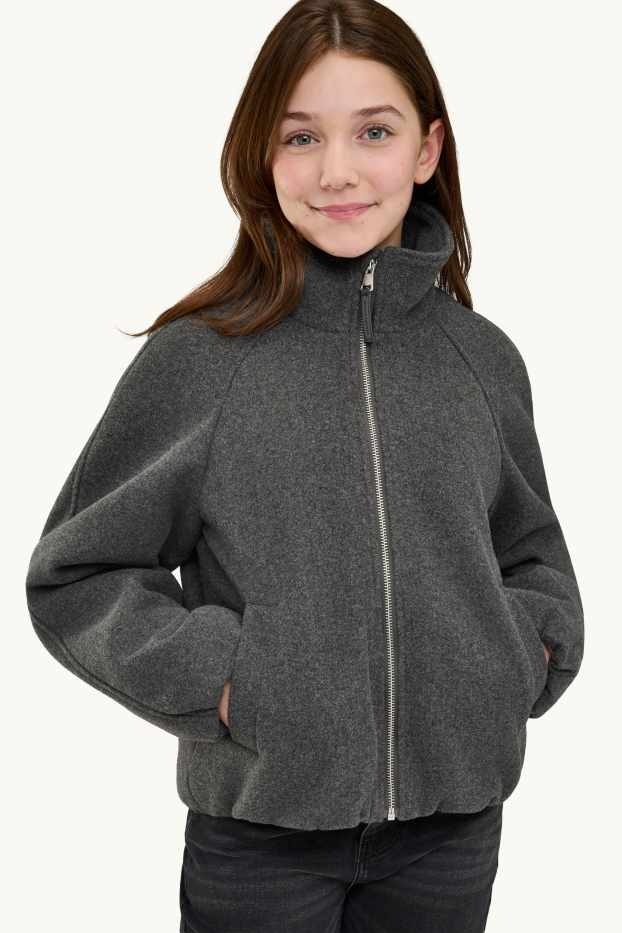 Nena - Jaqueta bomber - folrada - gris fosc