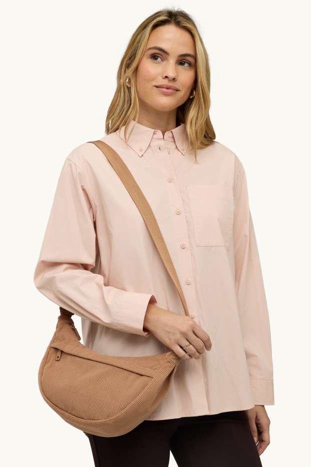 Femmes - Sac à bandoulière en velours côtelé - beige
