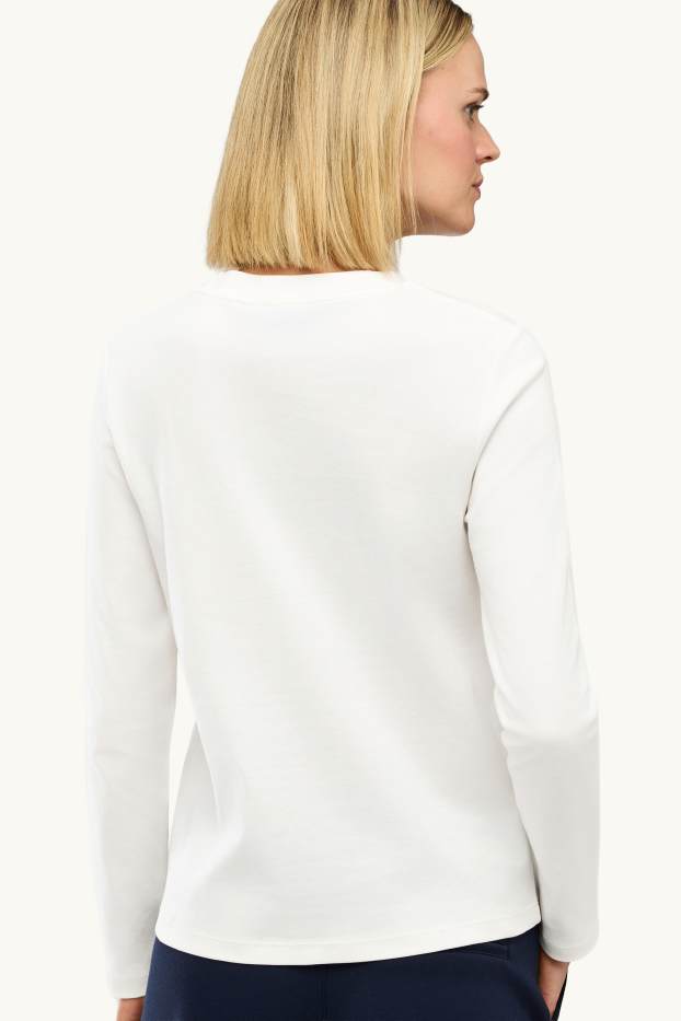 Dona - Samarreta de màniga llarga - regular fit - blanc