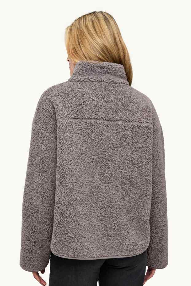 Donna - Giacca di pile - grigio-marrone