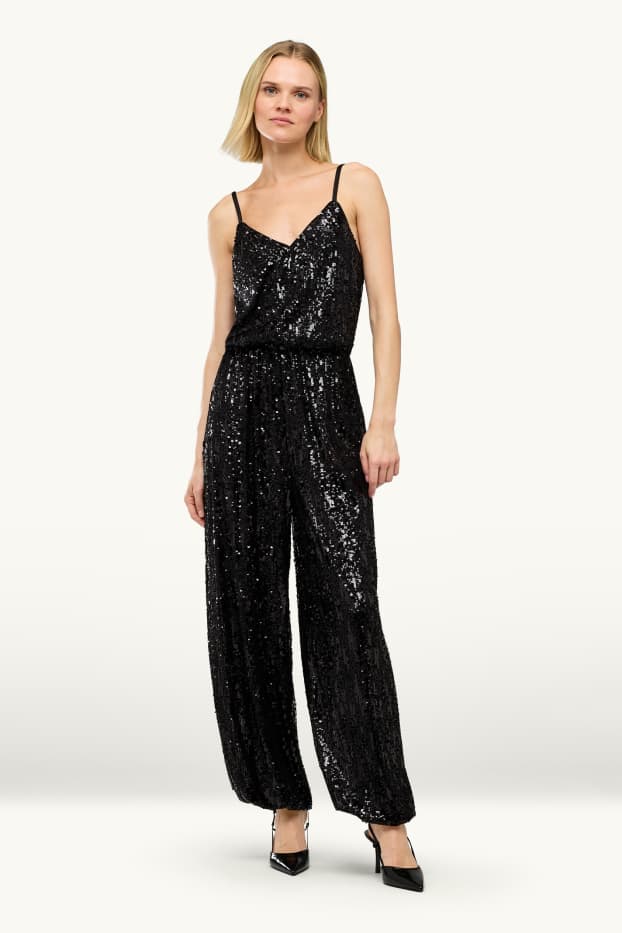 Women - Sequin jumpsuit - black