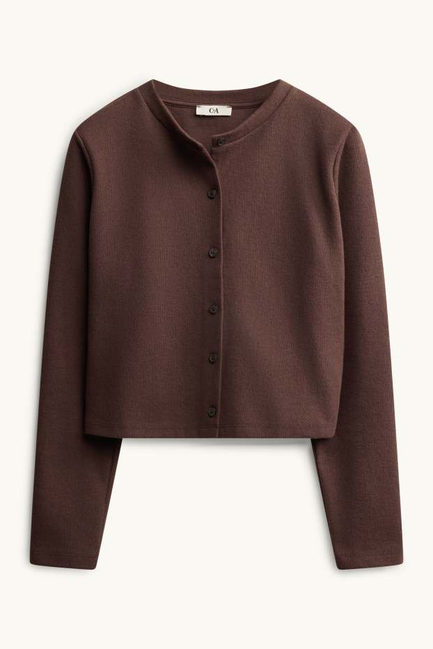 Femei - Cardigan tricotat - maro