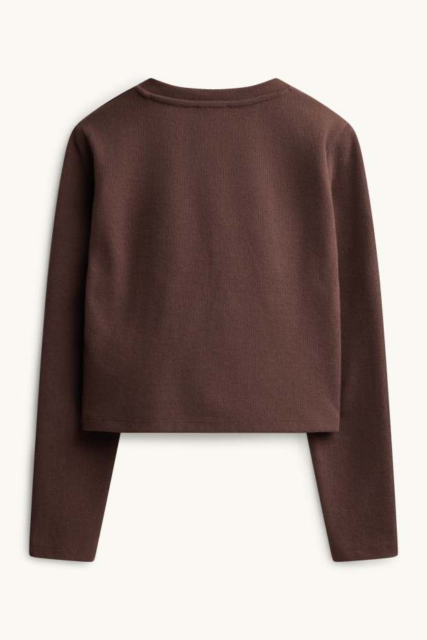 Femei - Cardigan tricotat - maro