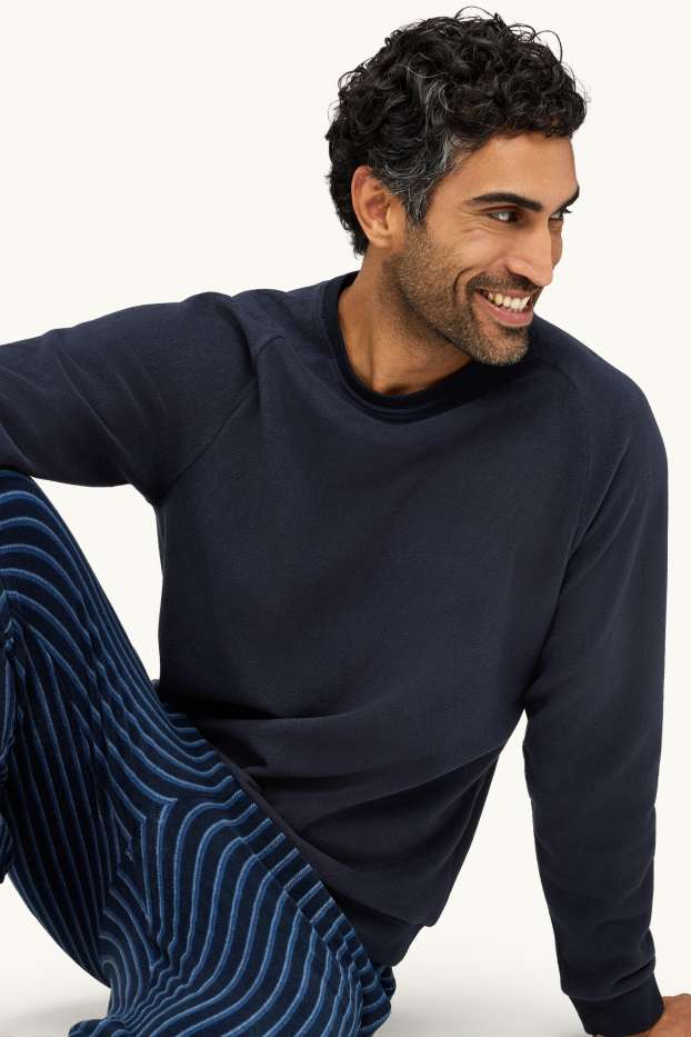 Hommes - Pyjama en polaire - bleu foncé