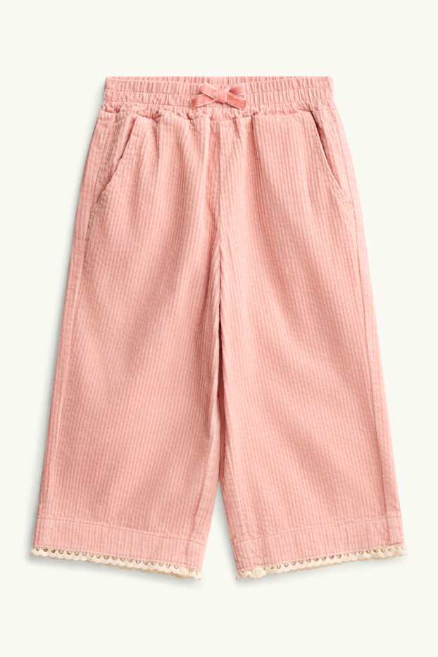 Kinder Mädchen - Thermo-Cordhose - Wide Leg - zartrosa