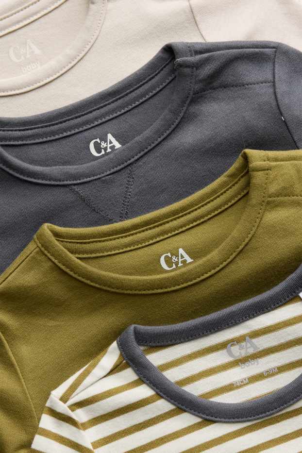 Neonati - Confezione da 4 - orsetto - maglia a maniche lunghe per neonati - bianco crema