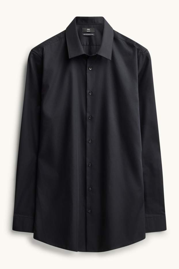 Herren - Businesshemd - Slim Fit - Kent - bügelleicht - schwarz