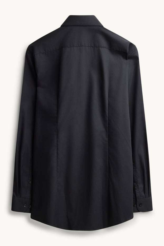 Herren - Businesshemd - Slim Fit - Kent - bügelleicht - schwarz