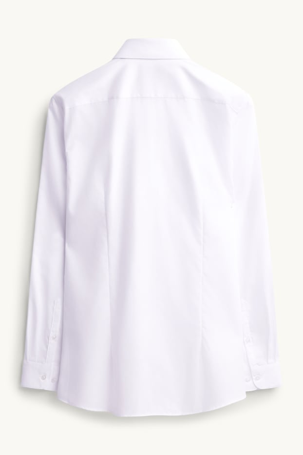 Bărbați - Cămașă office - slim fit - guler italian - ușor de călcat - alb