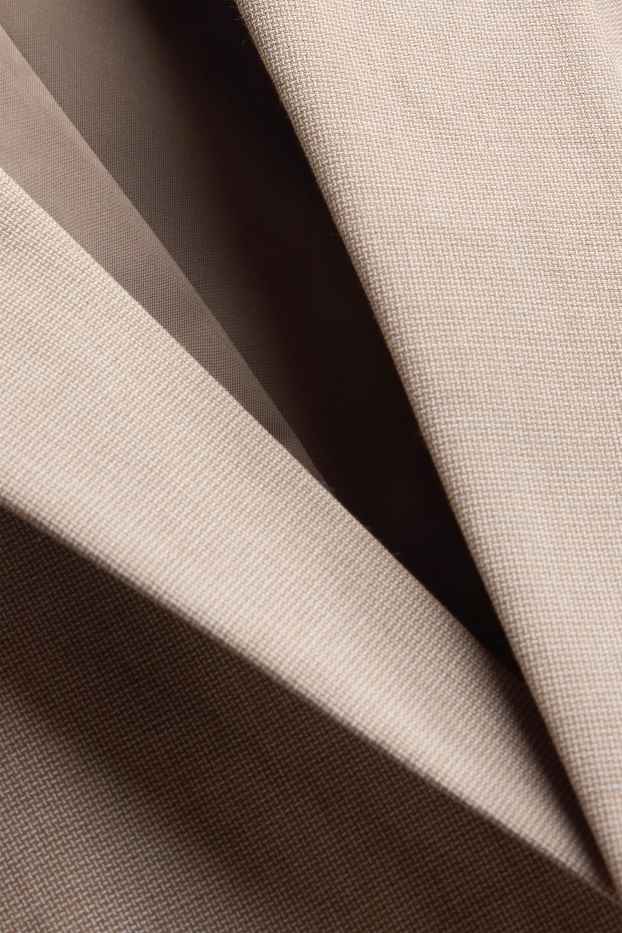 Heren - Kostuum met stropdas - regular fit - stretch - 4-delig - zandkleurig