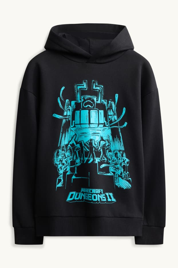 Kinder Buben - Minecraft - Hoodie - schwarz / türkis