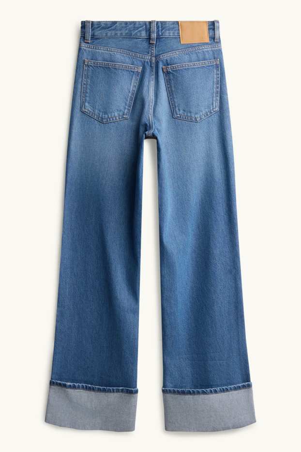 Damen - Wide Leg Jeans - Mid Waist - jeansblau