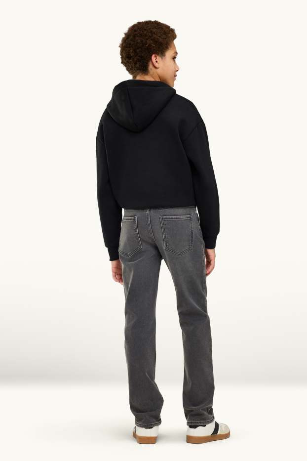 Enfants garçons - Straight jean - jean chaud - taille extra-fine - jean gris foncé
