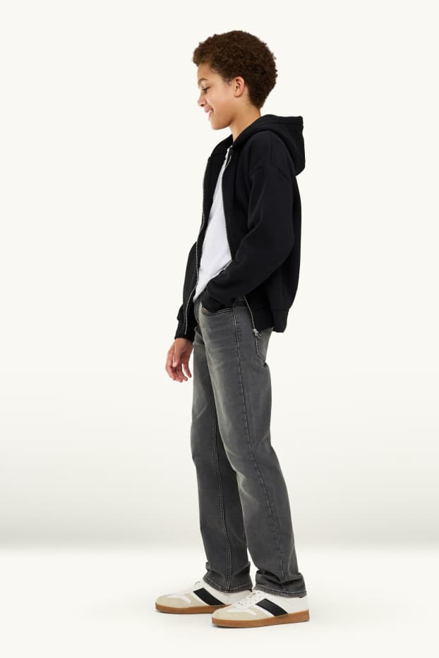 Enfants garçons - Straight jean - jean chaud - taille extra-fine - jean gris foncé