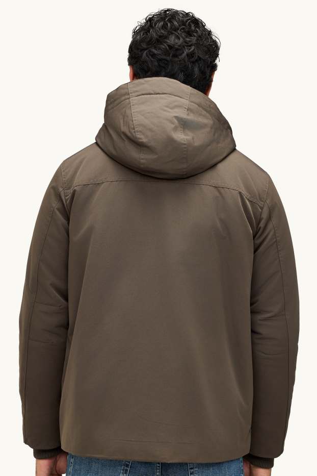 Pánské - Bunda s kapucí - s výplní - khaki