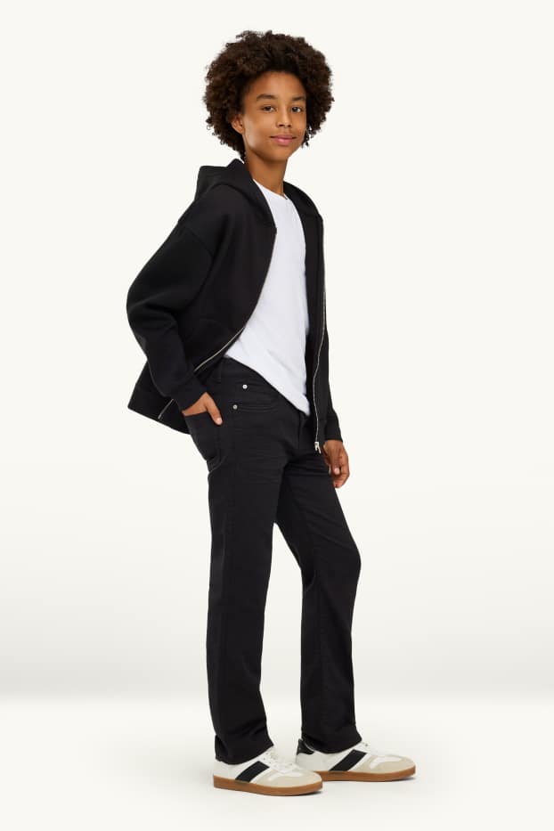 Kinder Jungen - Straight Jeans - Thermojeans - schwarz