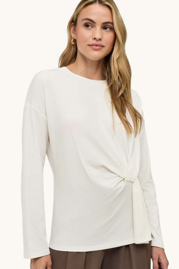 Dames - Longsleeve - regular fit - crème wit