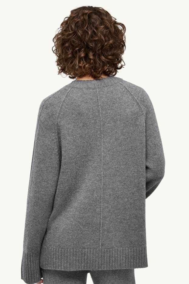 Dames - Vest met kasjmiergehalte - wolmix - grijs