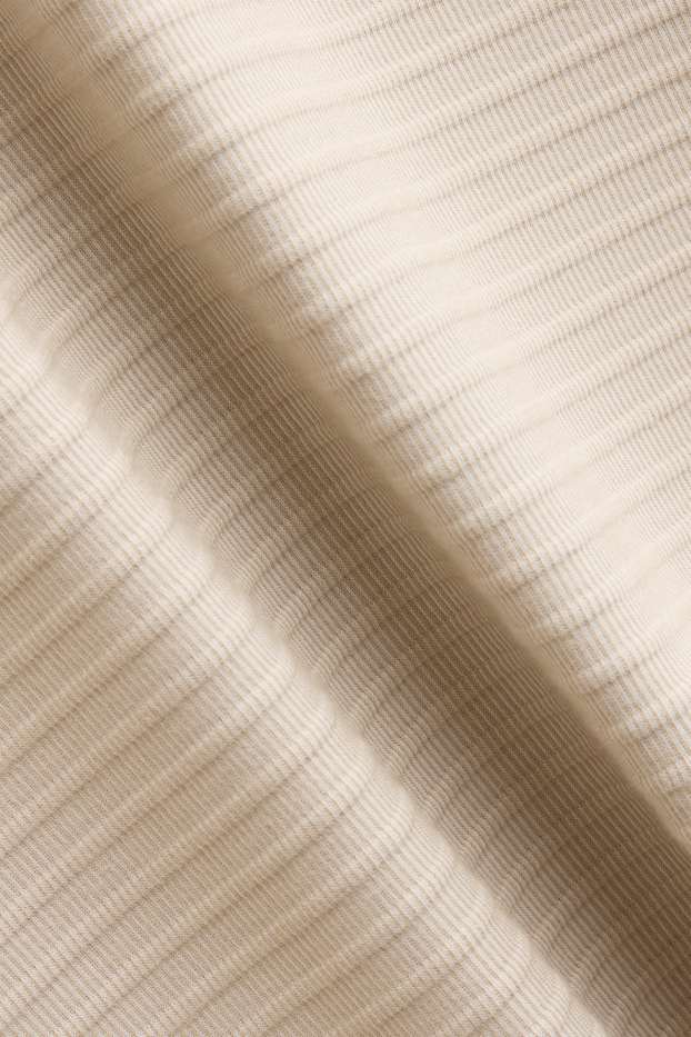 Herren - Langarm-Poloshirt - Regular Fit - gerippt - beige