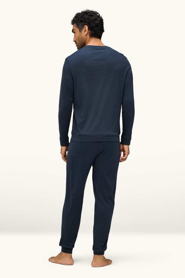 Herren - Pyjama - blau / dunkelblau