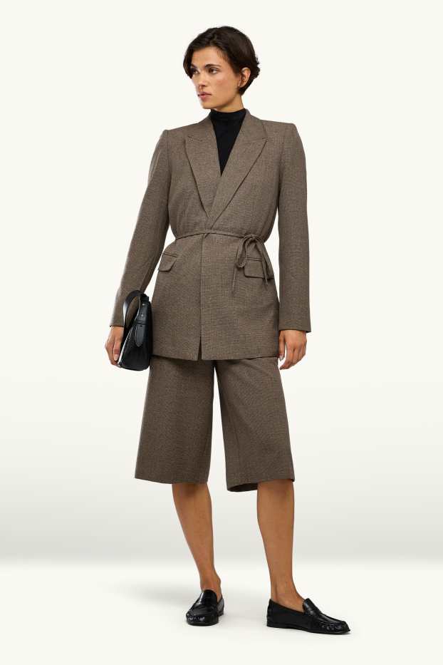 Dames - Business-bermuda - high waist - bruin