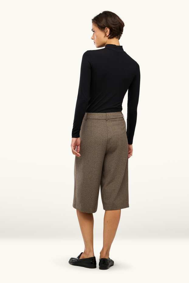 Dames - Business-bermuda - high waist - bruin