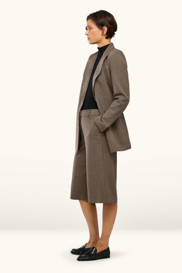 Dames - Business-bermuda - high waist - bruin