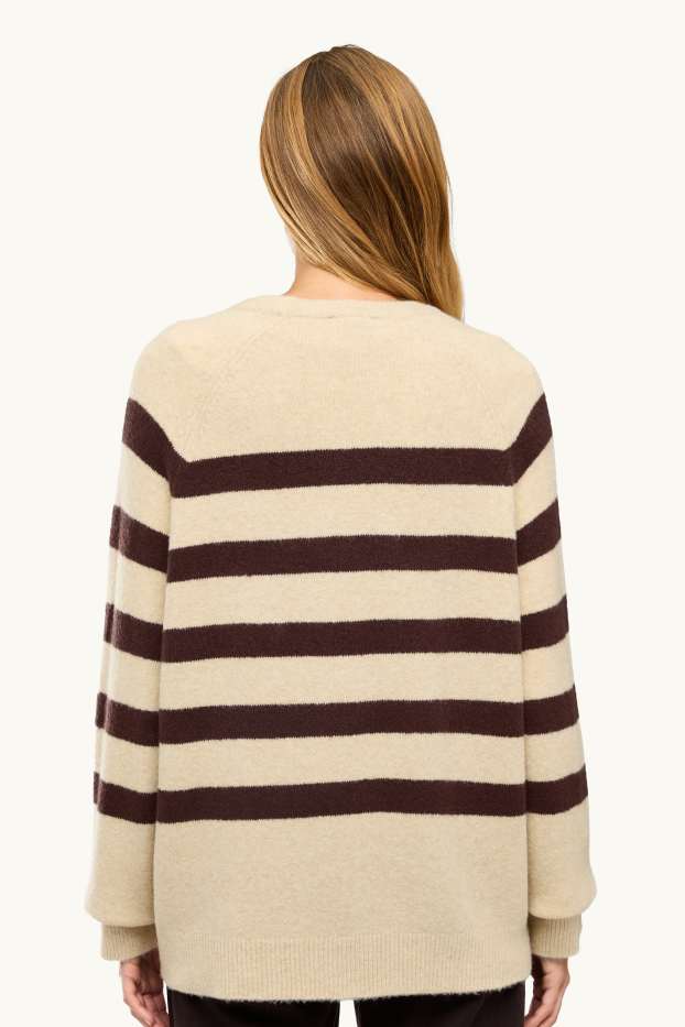 Donna - Maglione - righe - beige / marrone