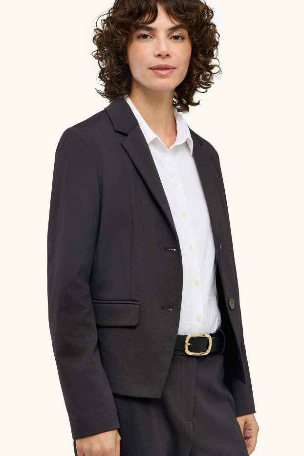 Damen - Business-Blazer - tailliert - schwarz