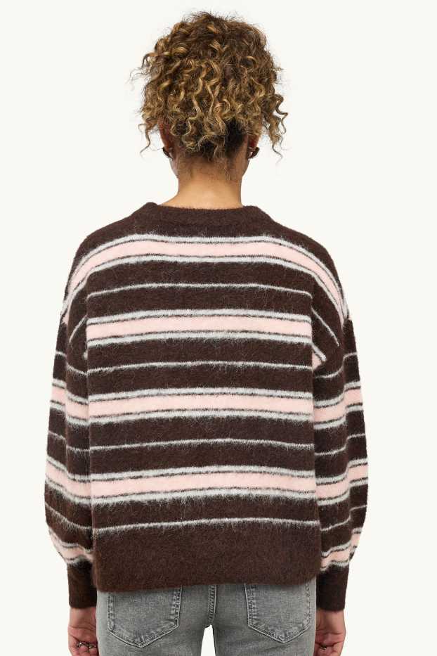 Femmes - Pull - à rayures - marron