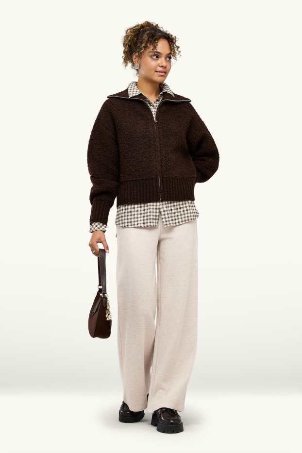 Dona - Pantalons de xandall - acanalats - beix clar