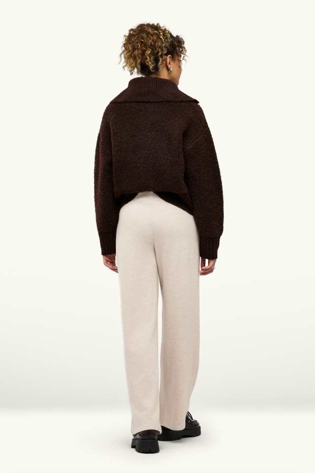Dona - Pantalons de xandall - acanalats - beix clar