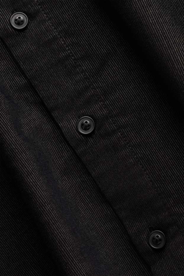 Hommes - Chemise en velours côtelé - relaxed fit - col kent - noir