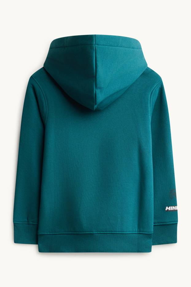 Children Boys - Minecraft - hoodie - shiny - petrol
