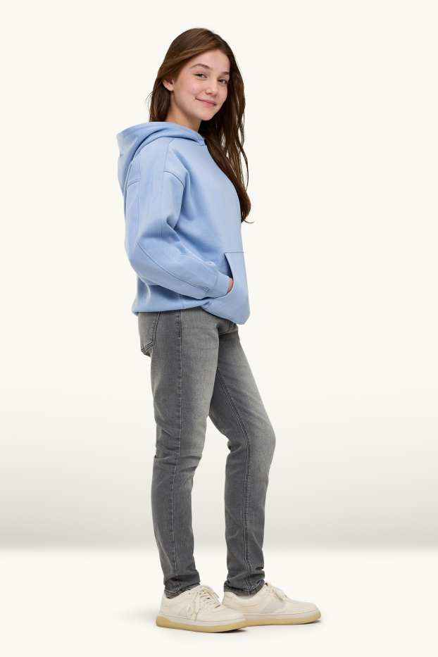 Děti - dívky - Skinny jeans - termo džíny - džíny - šedé