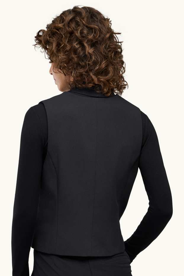 Femmes - Gilet sans manches de bureau - regular fit - noir