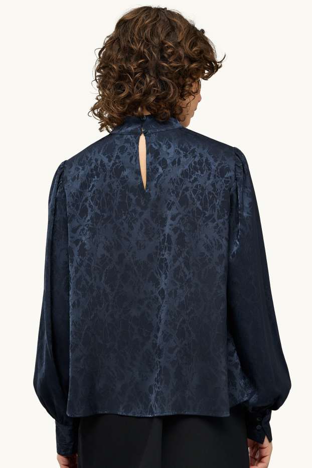 Dames - Blouse - met patroon - donkerblauw