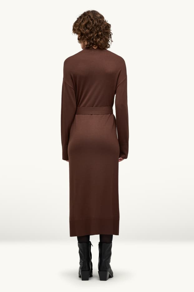 Dona - Vestit de punt - straight fit - marró