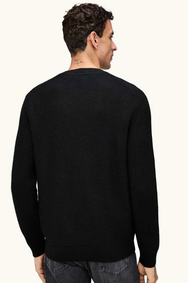 Hommes - Pull - finition texturée - noir