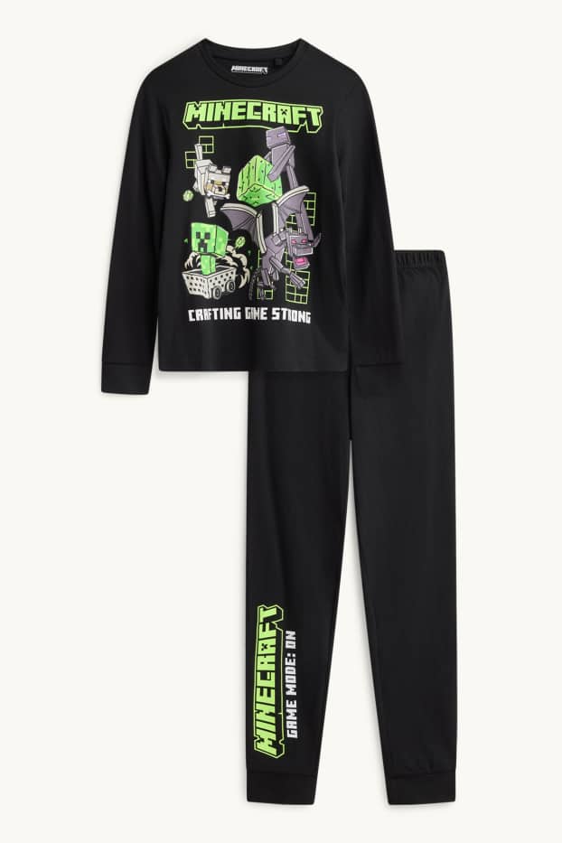Kinder Buben - Minecraft - Pyjama - 2 teilig - schwarz