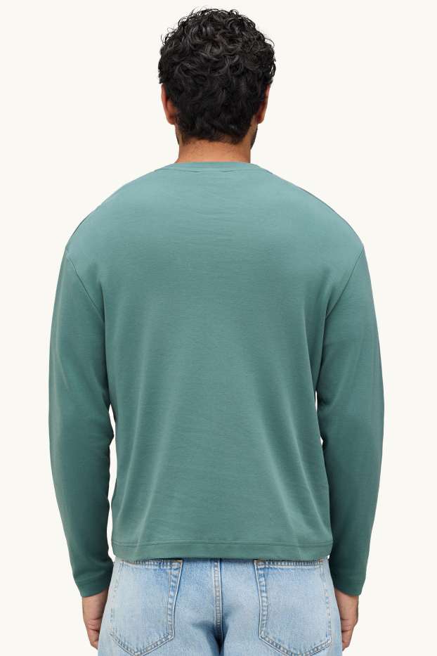 Herren - Langarmshirt - Relaxed Fit - grün