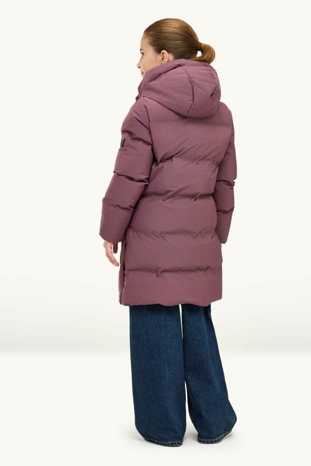 Kinder Mädchen - Funktions-Steppjacke mit Kapuze - gefüttert - lila