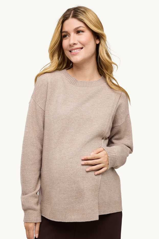 Damen - Still-Pullover - beige-melange