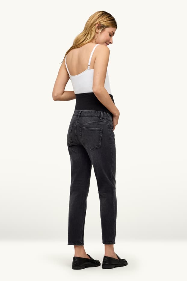 Femmes - Jean de grossesse - relaxed jean - jean gris foncé