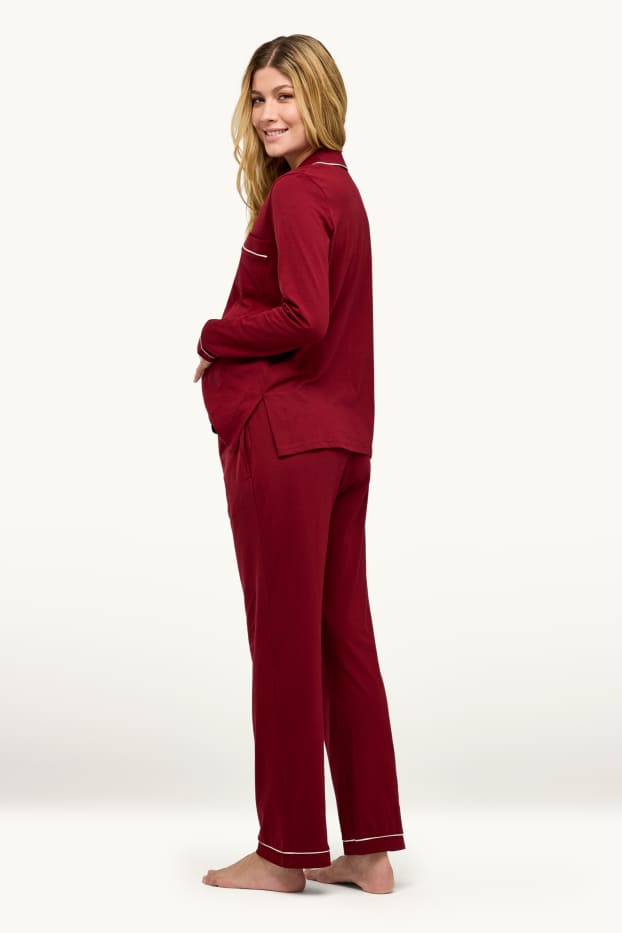 Women - Nursing pyjamas - red / white