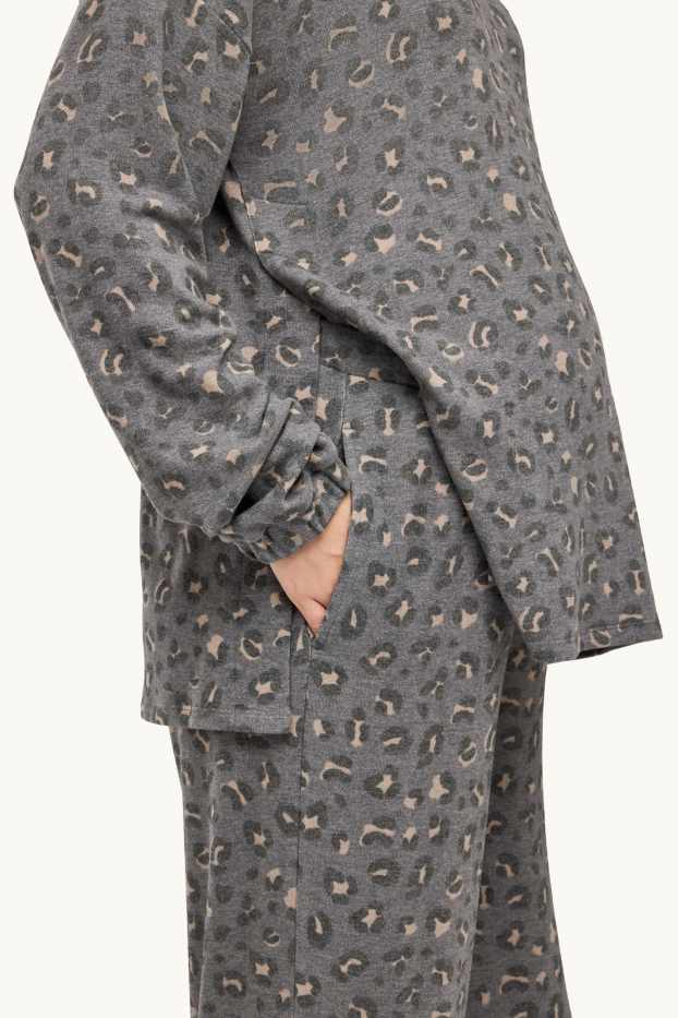 Dona - Pijama de lactància - estampat de lleopard - gris/beix