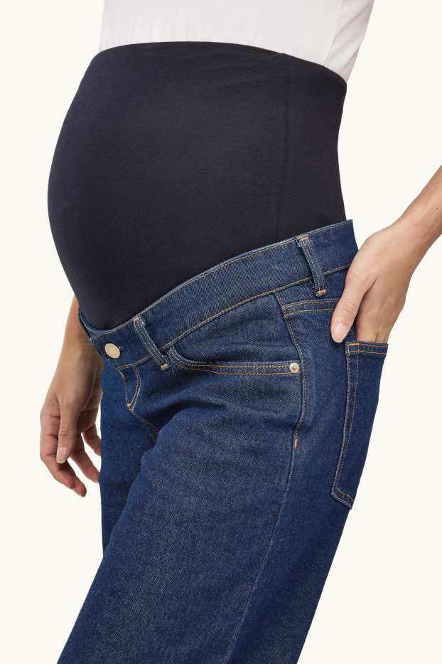 Damen - Umstandsjeans - Wide Leg - dunkeljeansblau